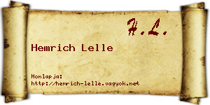 Hemrich Lelle névjegykártya